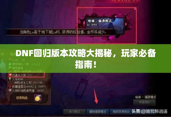 DNF回归版本攻略大揭秘,玩家必备指南!