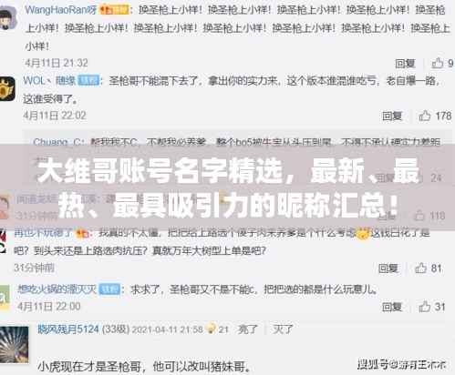 大维哥账号名字精选,最新、最热、最具吸引力的昵称汇总!