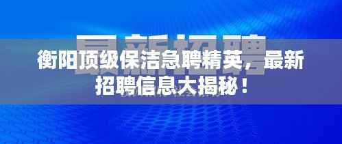 衡阳顶级保洁急聘精英,最新招聘信息大揭秘!