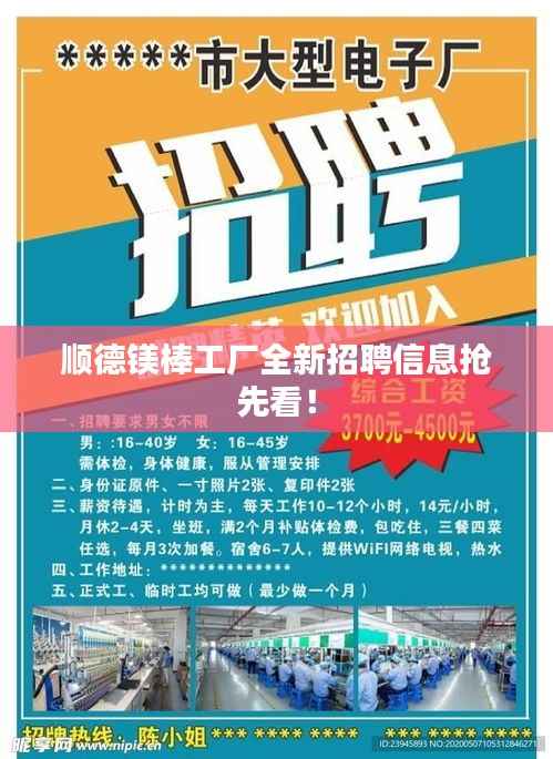 顺德镁棒工厂全新招聘信息抢先看!